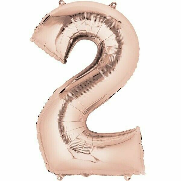 Large Number 2-Rose Gold Foil Balloon