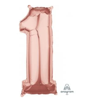 Large Number 1-Rose Gold Foil Balloon