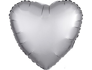 Silver Heart Satin Luxe Foil Balloon