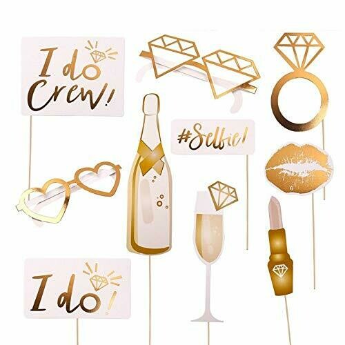 I Do Crew Photo Props Rose Gold /10Pcs