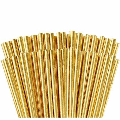 Gold Paper Straws /25Pcs