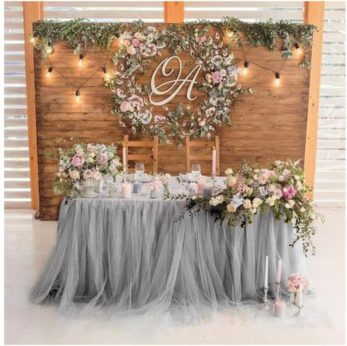 Table Tulle Roll Decoration Roll Silver