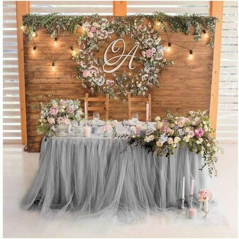 Table Tulle Roll Decoration Roll Silver