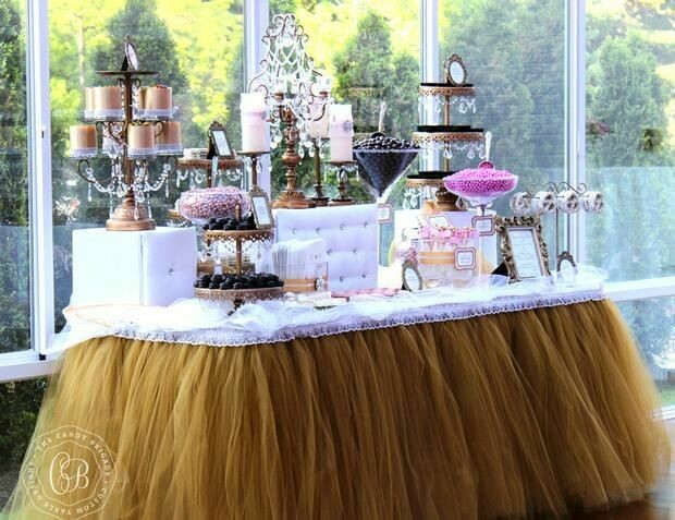 Table Tulle Roll Decoration Gold