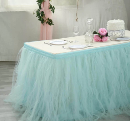 Table Tulle Roll Decoration Powder Blue