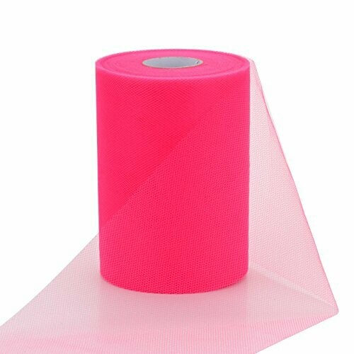 Table Tulle Roll Decoration Hot Pink