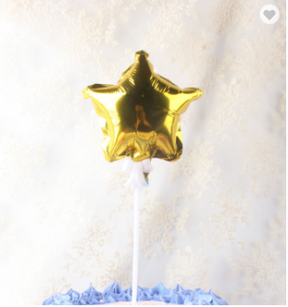 Foil Balloon Gold Star Cake Topper /1Pc