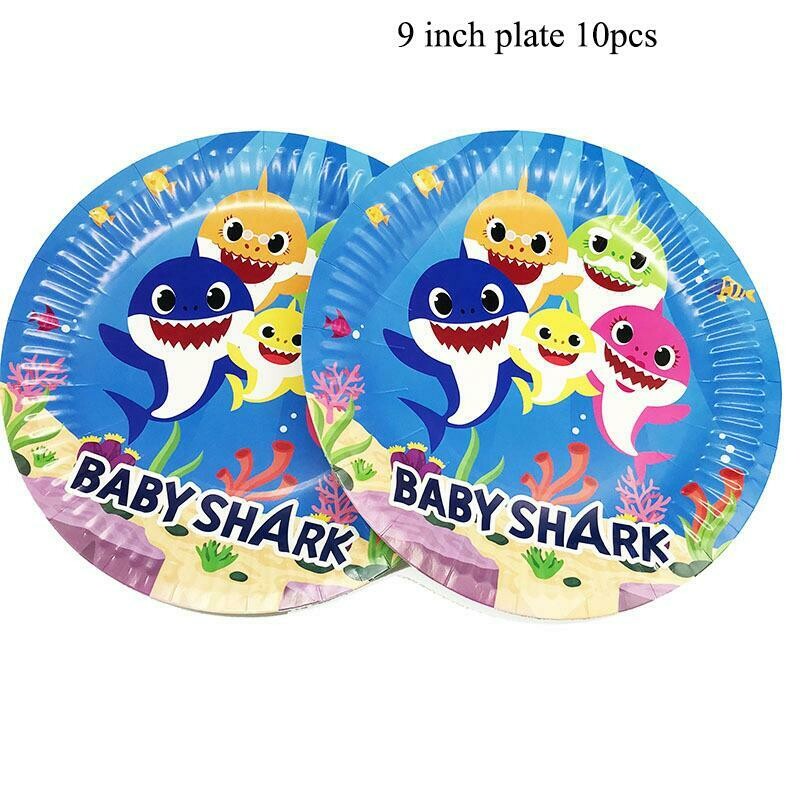 Baby Shark Plates /10Pcs Baby Shark Plates /10Pcs