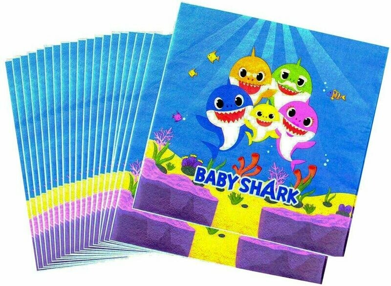 Baby Shark Napkins /20Pcs Baby Shark Napkins /20Pcs