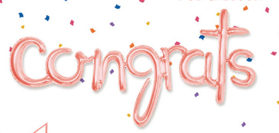 Congrats Foil Balloon Banner Rose Gold