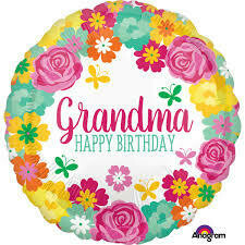 Grandma Floral Foil Balloon