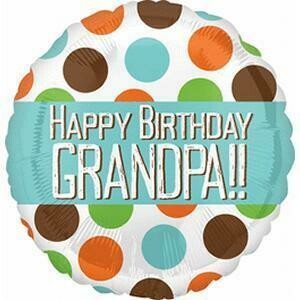 Happy Birthday Grandpa Dots Foil Balloon