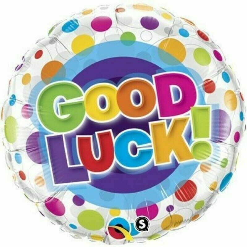 Good Luck Colorful Rainbow Dots Foil Balloon