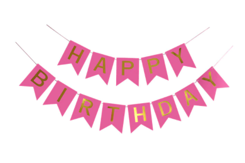 Happy Birthday Hot Pink Pennant Banner