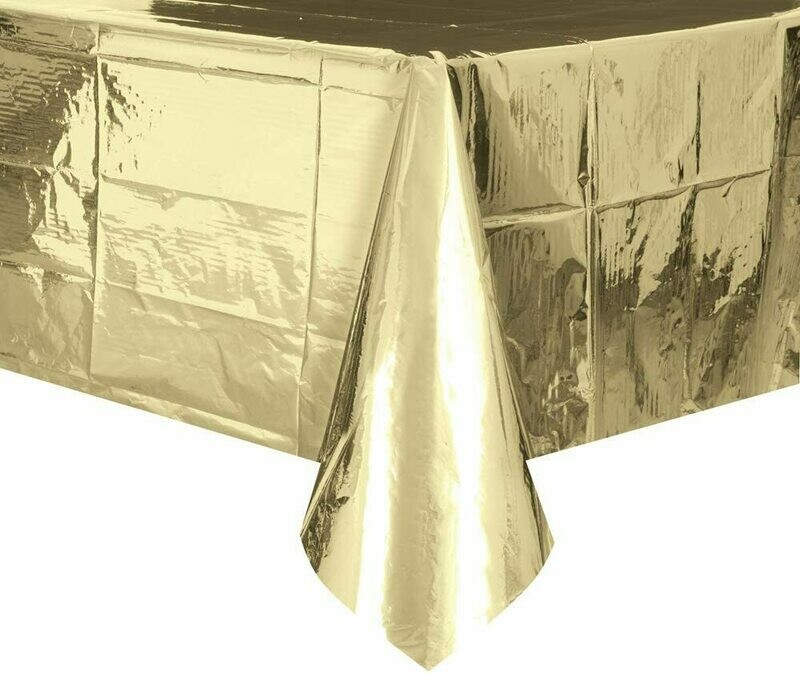 Gold Plastic Metallic Tablecover