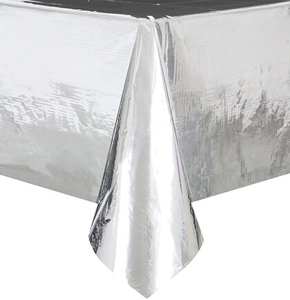 Silver Plastic Metallic Tablecover