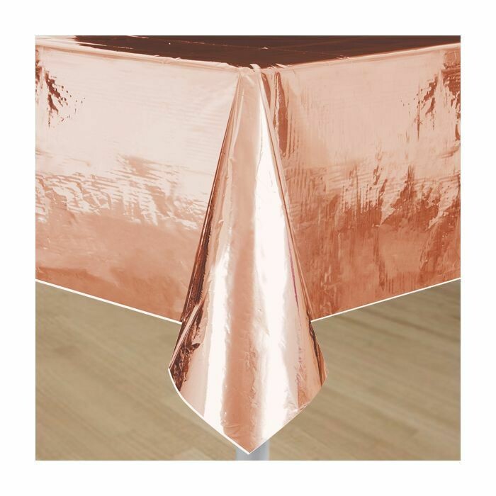 Rose Gold Plastic Metallic Tablecover