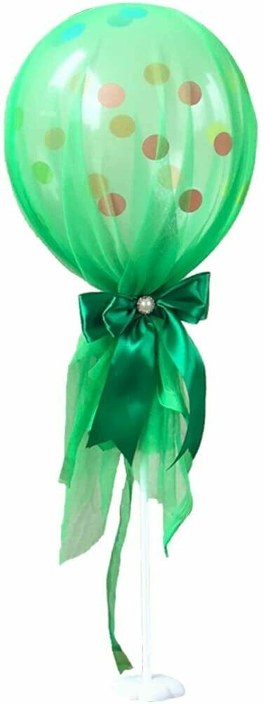 Green Tulle Balloon With Stand /1Pc