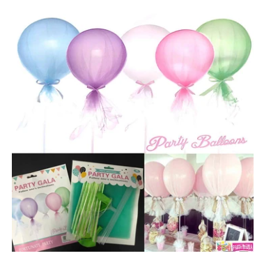 Green Tulle Balloon With Stand /1Pc