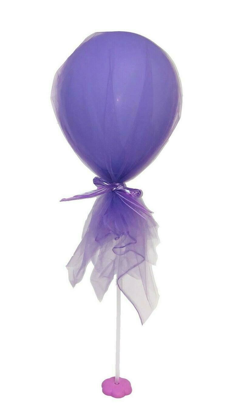 Purple Tulle Balloon With Stand /1Pc