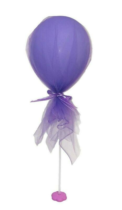 Purple Tulle Balloon With Stand /1Pc