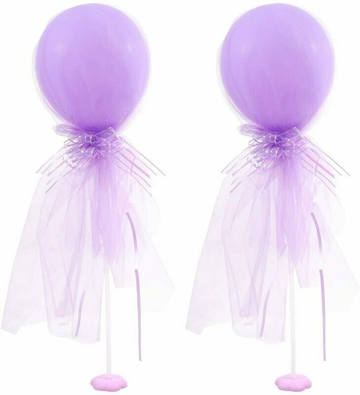 Purple Tulle Balloon With Stand /1Pc