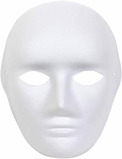 Halloween Plain White Mask /6Pcs