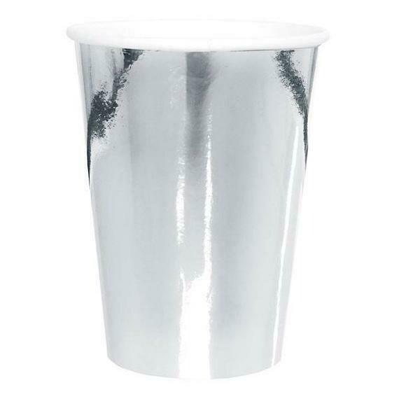 Metallic Silver Cups /10Pcs