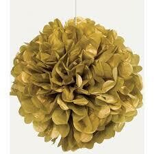 Puff Decor Gold 16 in. /1Pc