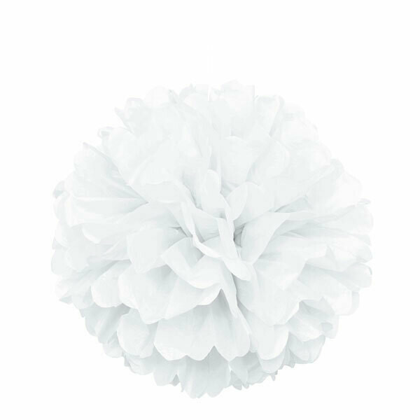 Puff Decor White16 in. /1Pc