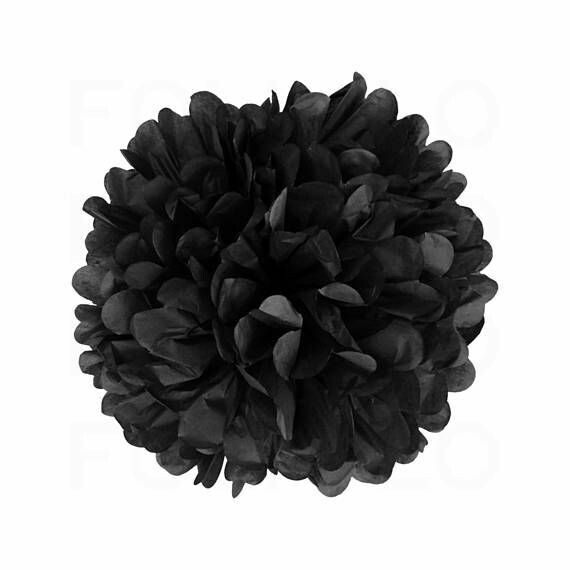 Puff Decor Black 8 in. /1Pc