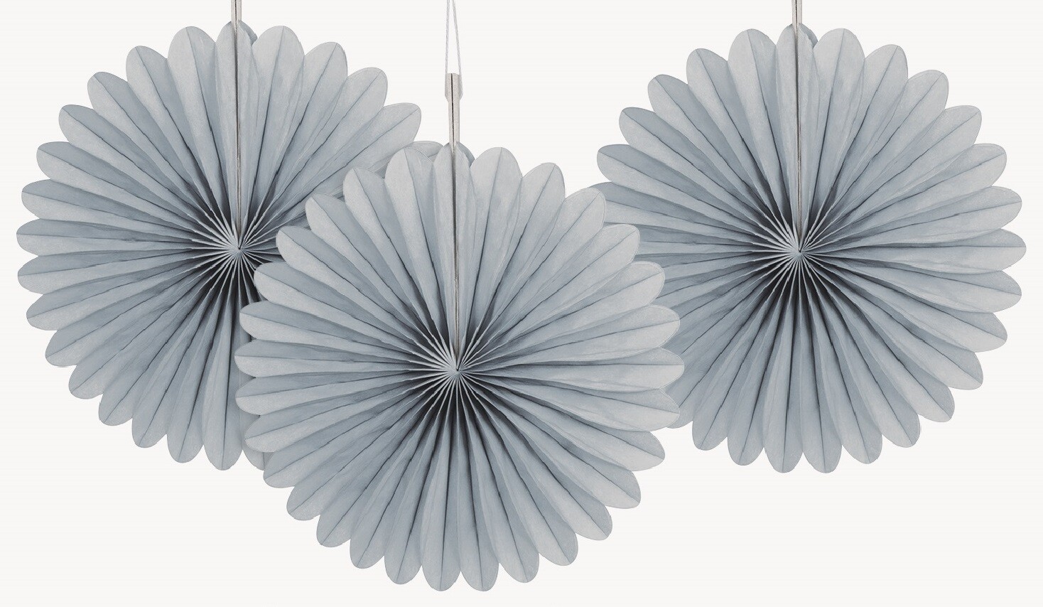 Decor Fans Silver /3Pcs