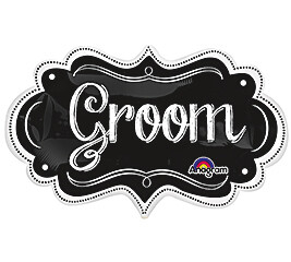 Supershape Groom Chalkboard Marquee Foil Balloon
