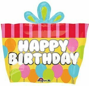 Happy Birthday Gift with Balloons Foil Balloon