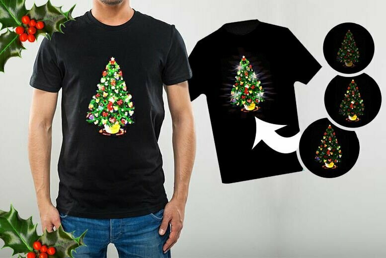 Christmas Sound Activated Led T-Shirt Christmas Sound Activated Led T-Shirt