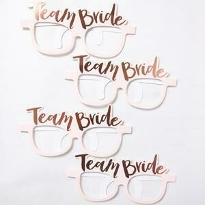 Team Bride Blush Paper Glasses /5Pcs