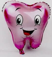 First Tooth Pink Foil Balloon