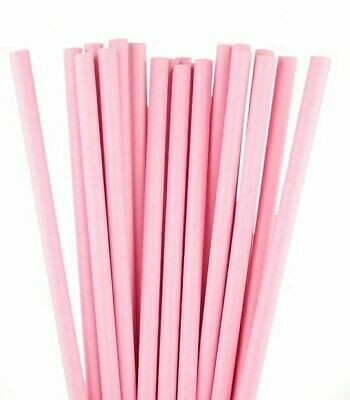 Lovely Pink Paper Straws /25Pcs