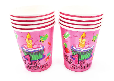 My 1st Birthday Girl Cups /10Pcs