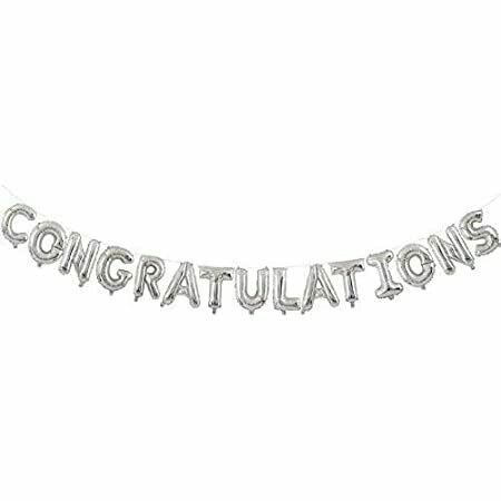 Congratulations Foil Balloon Banner silver