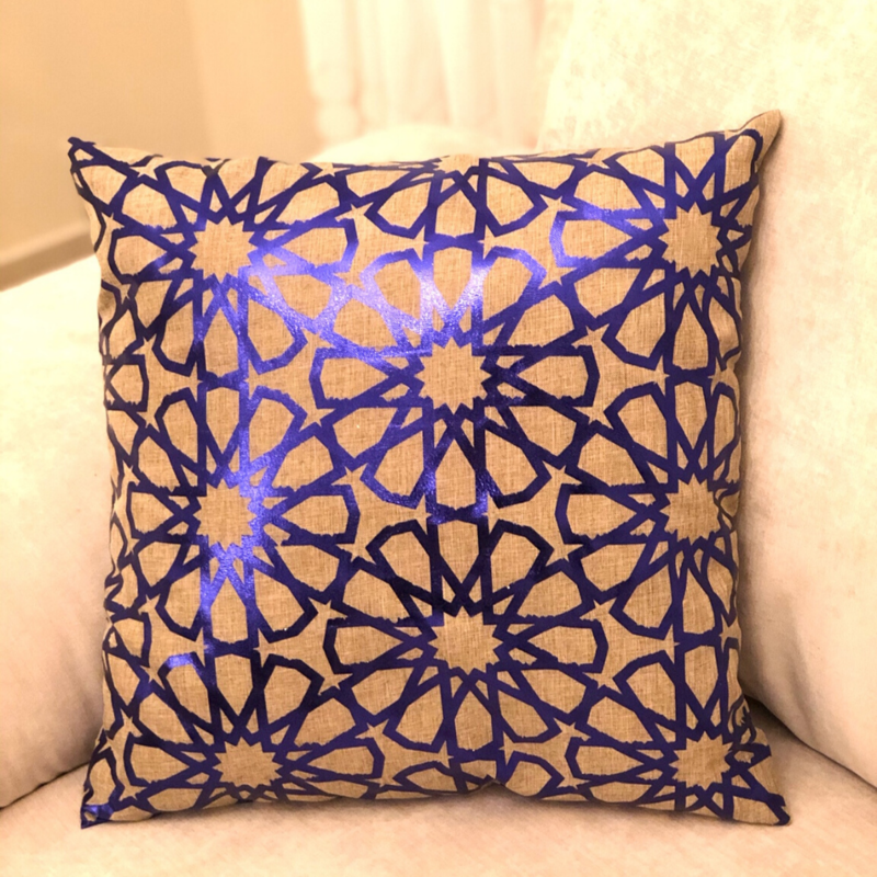 Ramadan Islamic Pattern Blue Pillow Cover Ramadan Islamic Pattern Blue Pillow Cover