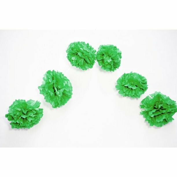 Tissue Pom Pom Garland Lime Green