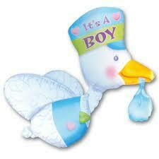 3D Stork Multi Foil Balloon It&#39;s a Boy