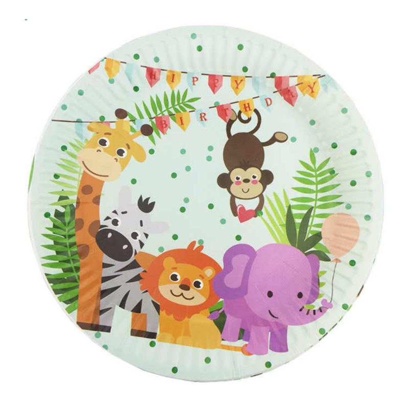 Zoo Jungle Animals Plates /10Pcs