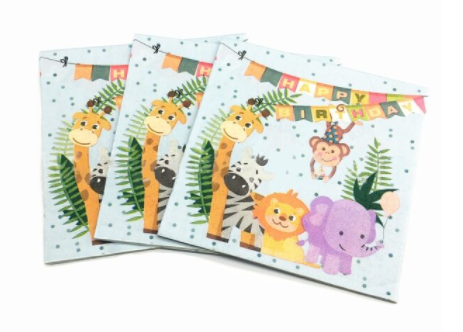 Zoo Jungle Animals Napkins /20Pcs