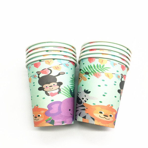 Zoo Jungle Animals Cups /10Pcs