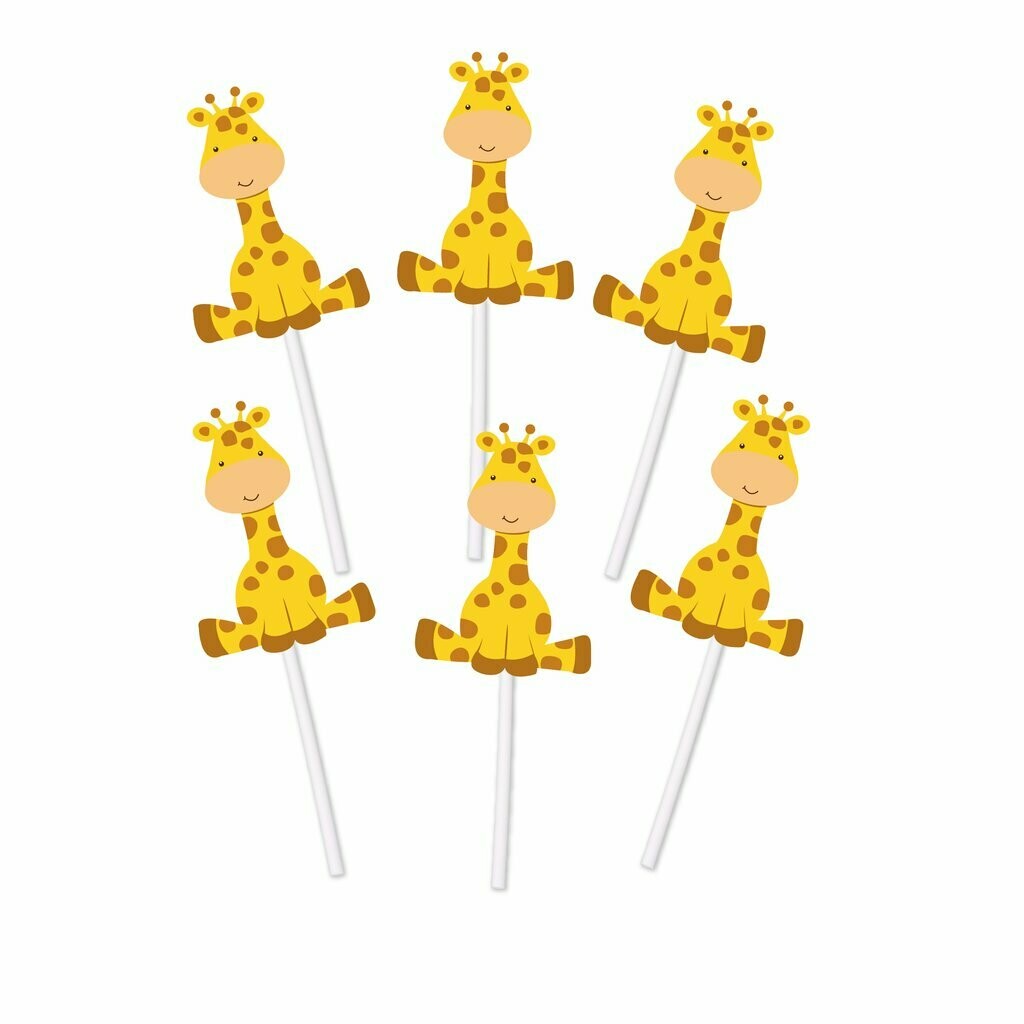Deluxe Giraffe Cupcake Toppers /6Pcs