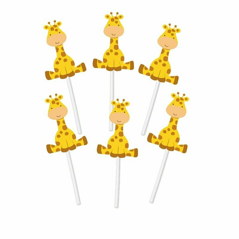 Deluxe Giraffe Cupcake Toppers /6Pcs