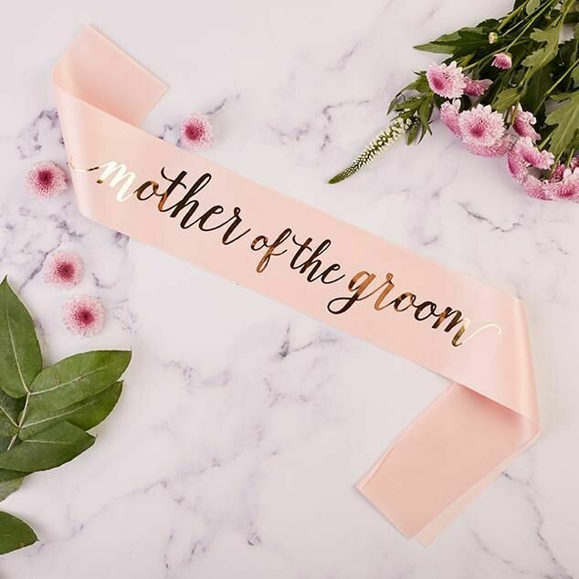 Mother Of The Groom Sash Blush Gold