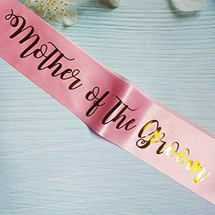 Mother Of The Groom Sash Pink Gold